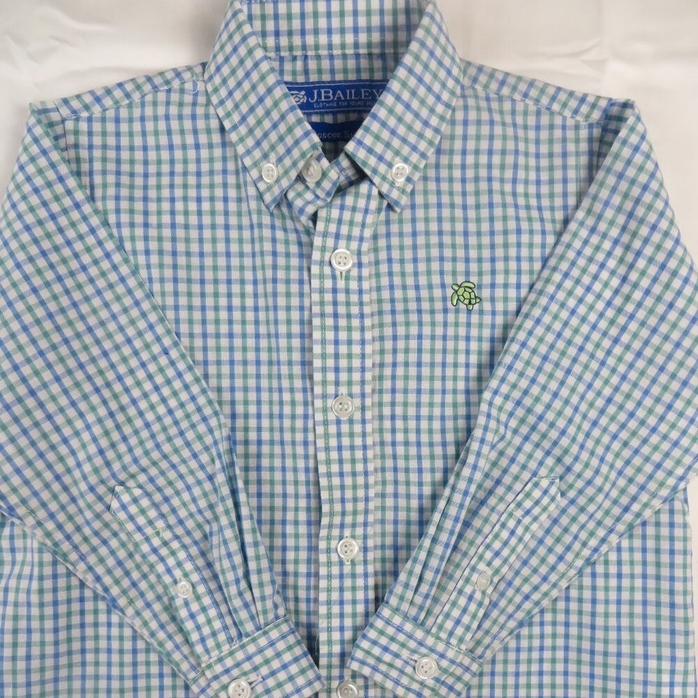J.Bailey Kids Button Down | Plaid | Blue/Green | Size 2T
